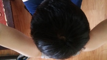 아침에 머리감은거입니다. 이때까지만해도 효과가 빠르구나 생각했었습니다.. 