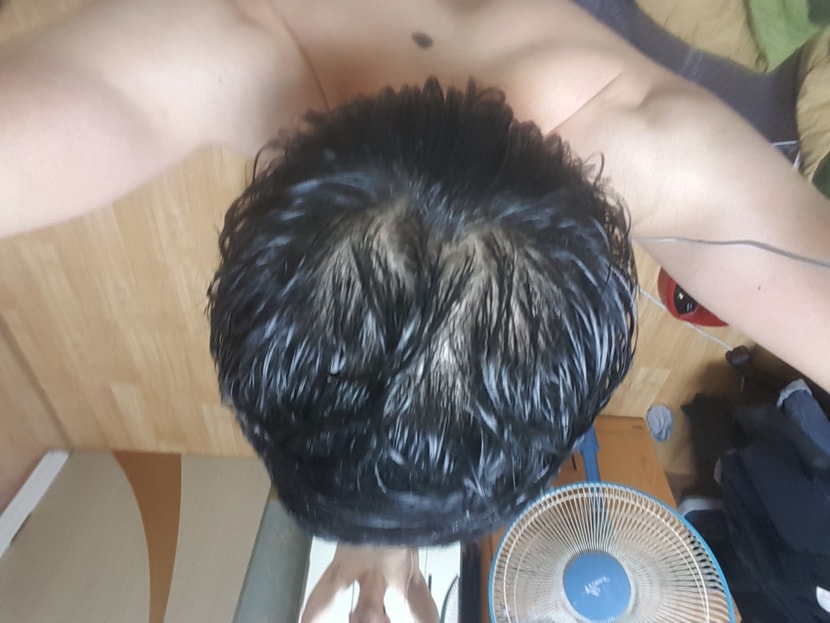 오늘 머리 물기만 제거한 사진