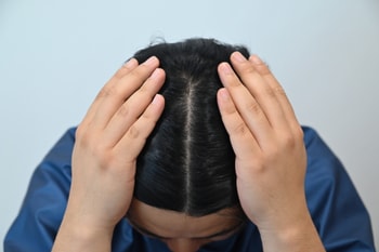 약 섭취후 정수리