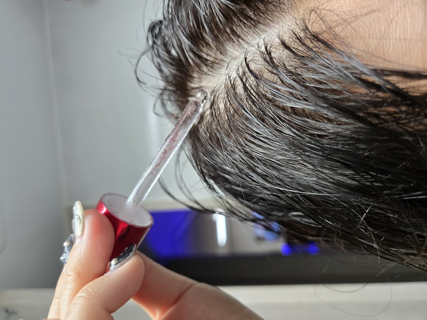 젖은머리에 투여중