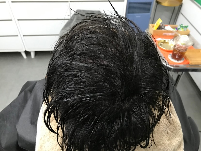 1차 후 젖은 머리입니다