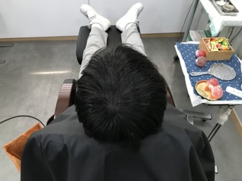 리터치 후 마른 머리
