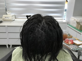 리터치 후 물뭍힌 상태