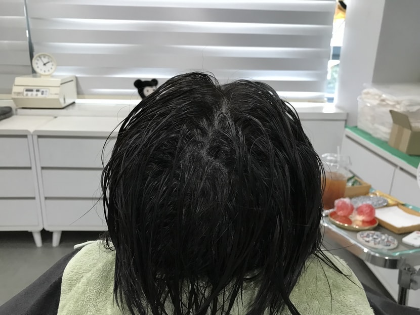 리터치 후 물뭍힌 상태