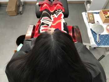 리터치 후 살짝 마른모발