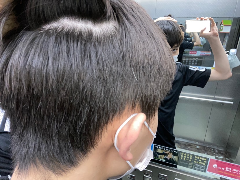 뒷머리 사진(머리 깠을 때)
