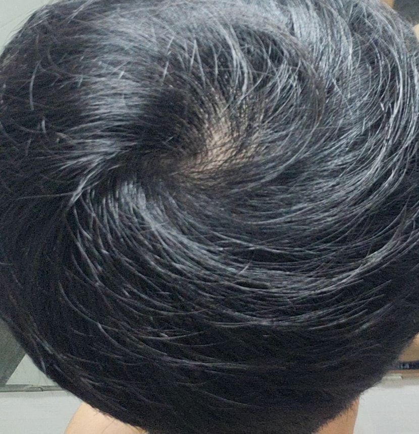 가마방향으로 머리 넘기기