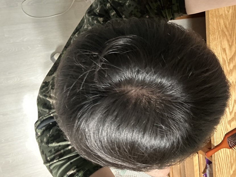머리감고나서 말린 후 모습입니다.