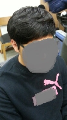 M가발 착용후 모습