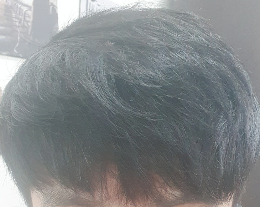 증모 직후 머리감고서 찍은 사진입니다.