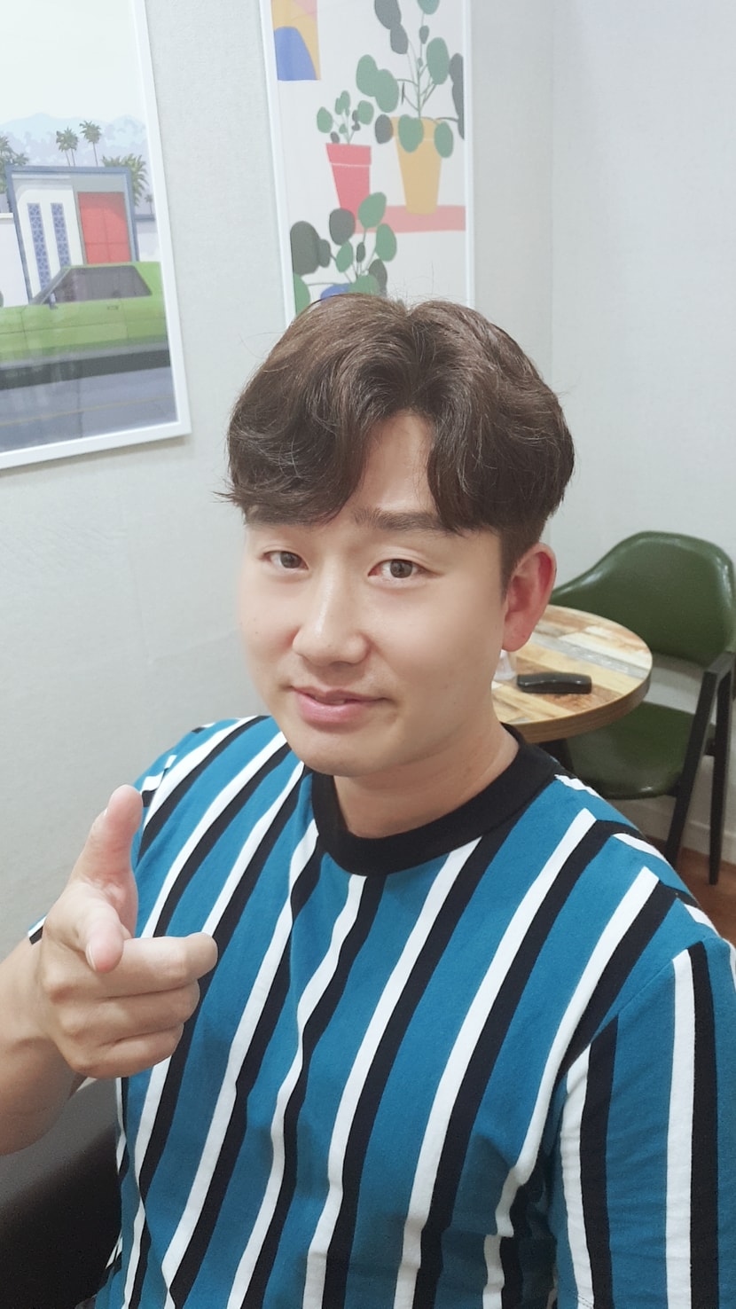 가르마펌 남자가발 착용후