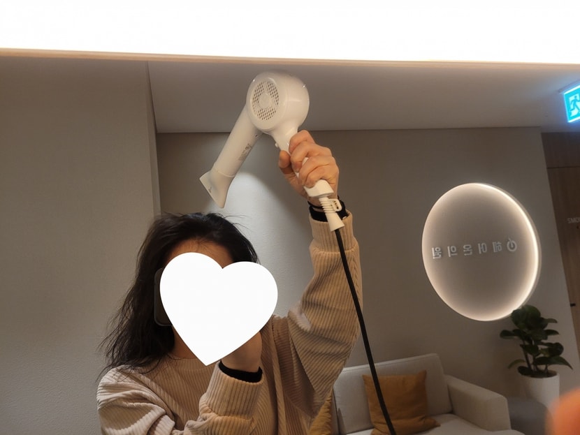 관리후에 차가운 바람으로 말리고 귀가한다