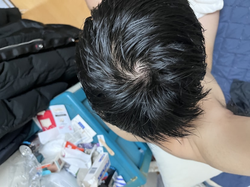 머리 말리기 전
