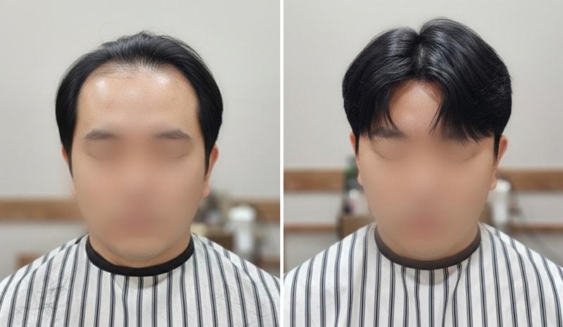 100% 인모 앞머리 맞춤가발 시술 후기 – 가르마 스타일이 안 살아나는 분들께