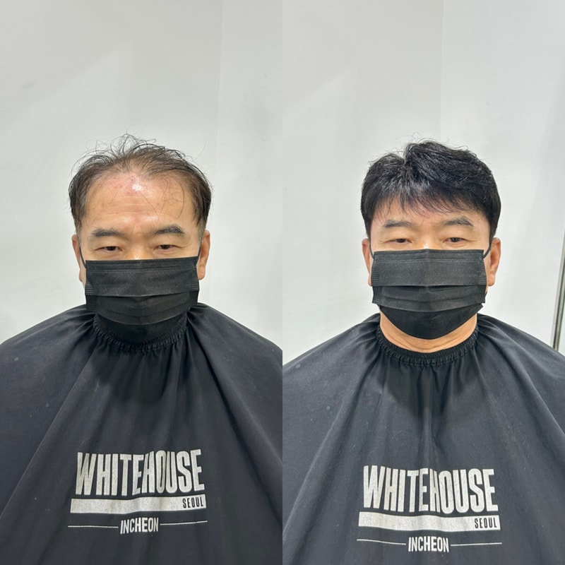怀特豪斯仁川直营店完成了中年自然的假发。