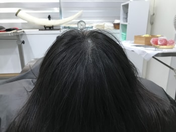 하고 난 직후! (머리 말렸을 때)
