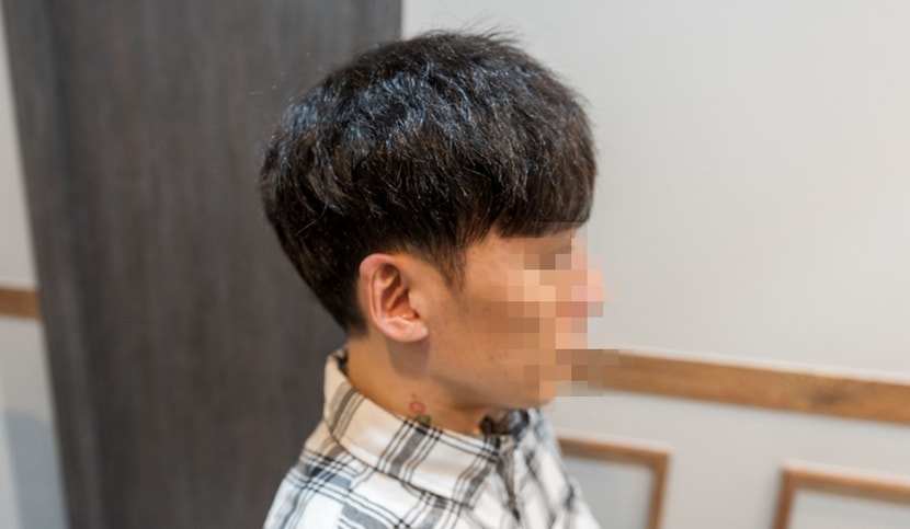 옆모습 (본머리와 자연스럽게 이어집니다.)