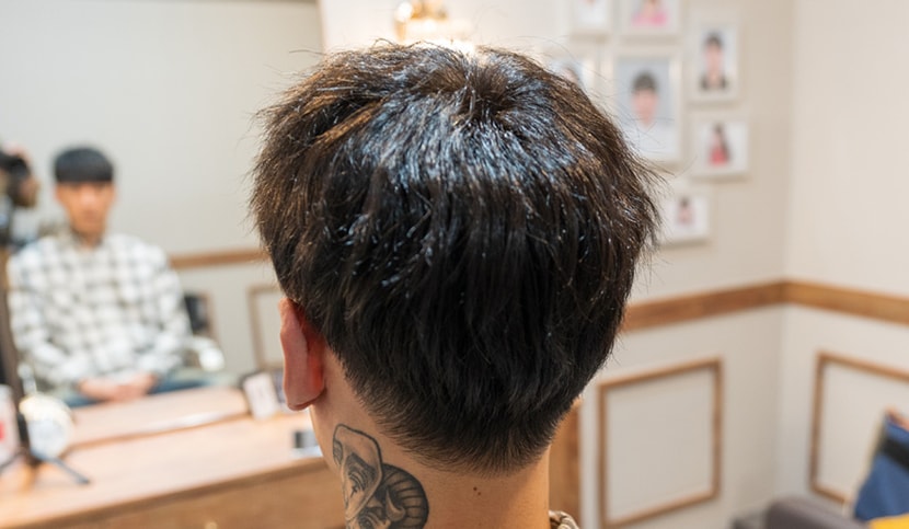 뒷모습 (본머리와 자연스럽게 이어집니다.)